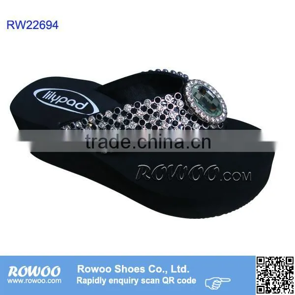 Fashion ladies rhinestone flip flops wholesale