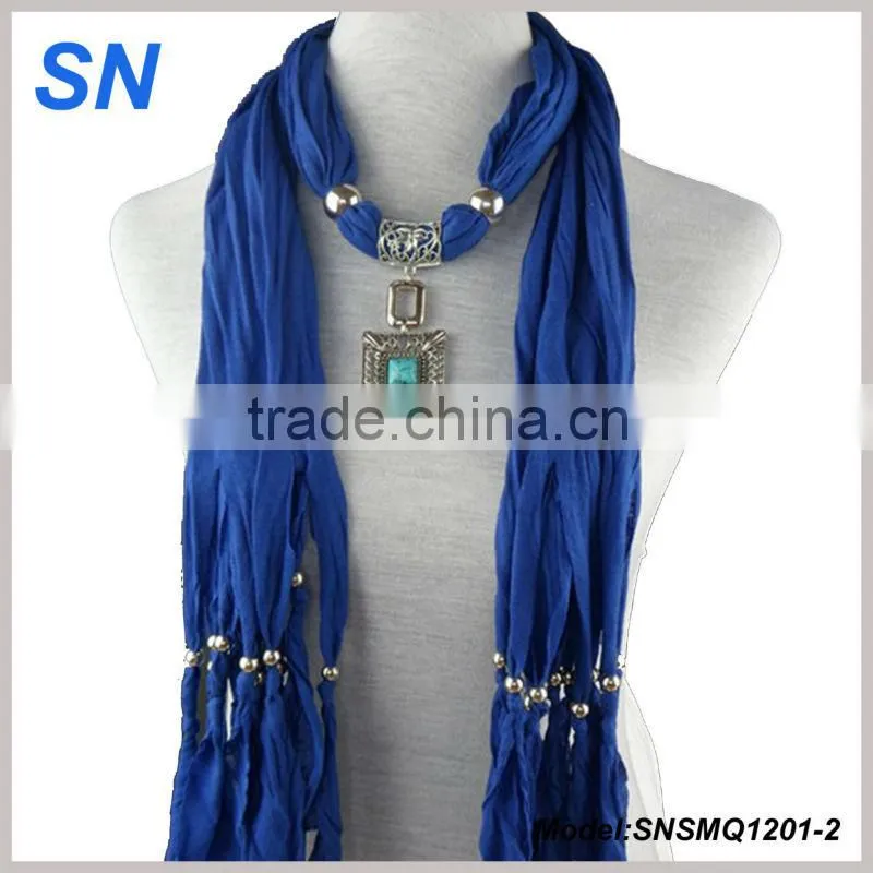 Latest fashion new design pendant jewelry scarf