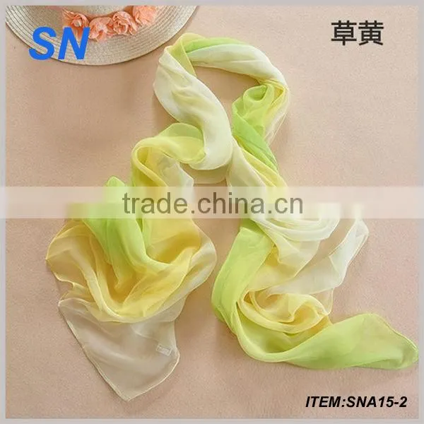 2014 new style silk chiffon scarf plain silk chiffon scarf