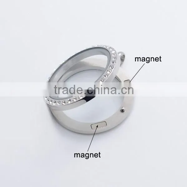 Hot selling 30mm round crystal floating glass locket