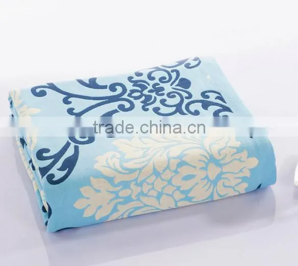 Warm colourful cotton blanket,beautiful jacquard and soft handfeeling towel blanket
