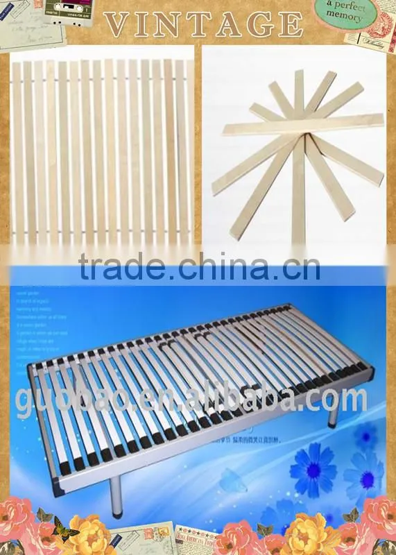 hot sale wood slats modern leather bed
