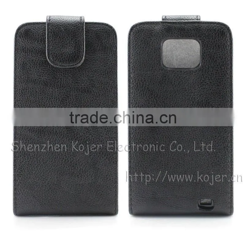 Leather Flip Mobile Phone Case for Samsung Galaxy S2(I9100)