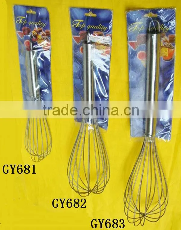 eco-friendly kitchen tools stainless steel metal manual egg whisk whisk