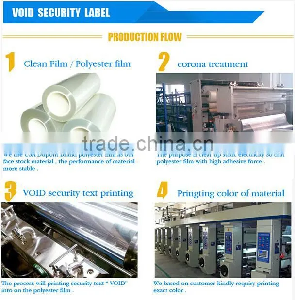 Partial transfer security tamper proof label