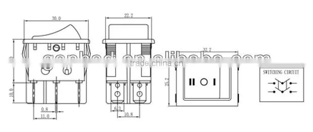 6 pin on off on rocker switch