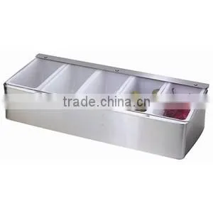 5 compartment condiment dispenser container plastic fruit condiment tray