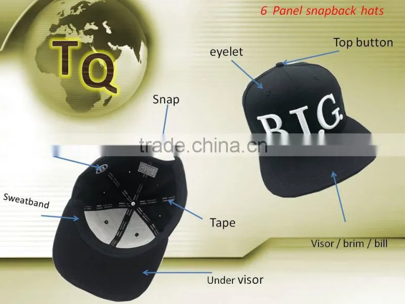 2015 good quality 6panel meal plate arylic snapback caps
