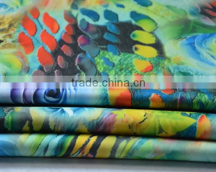 Jiufan Textile 2015 Hot Sale Imitation Digital Printed Thick Scuba Polyester Fabric