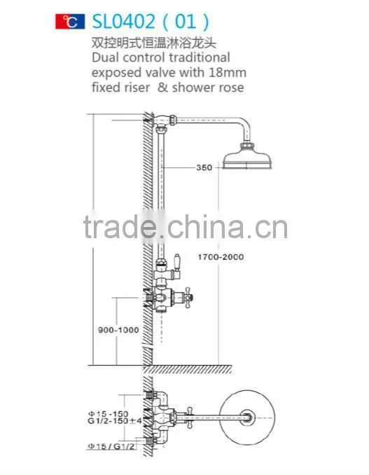 Traditional Exposed Thermostatic Shower Set