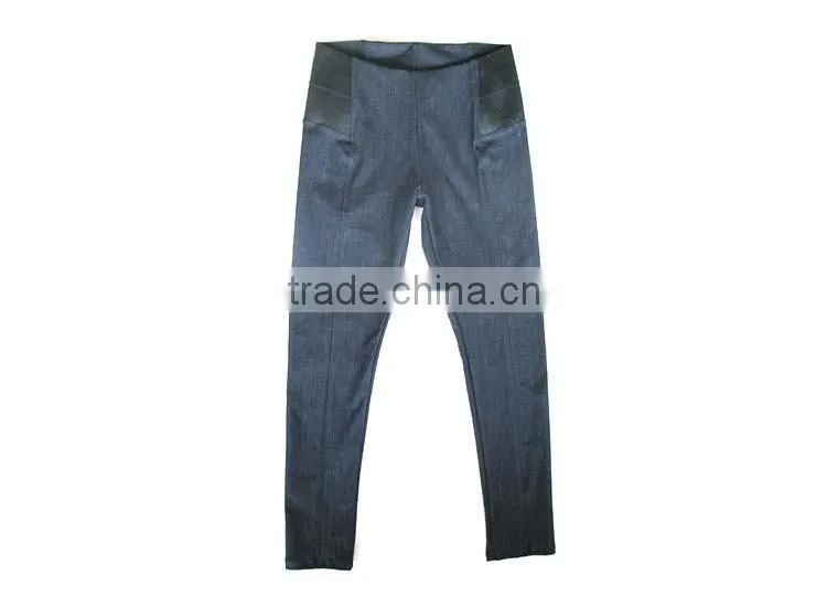 Hot Sell top quality lady's Waist jeans leggings for online shipping