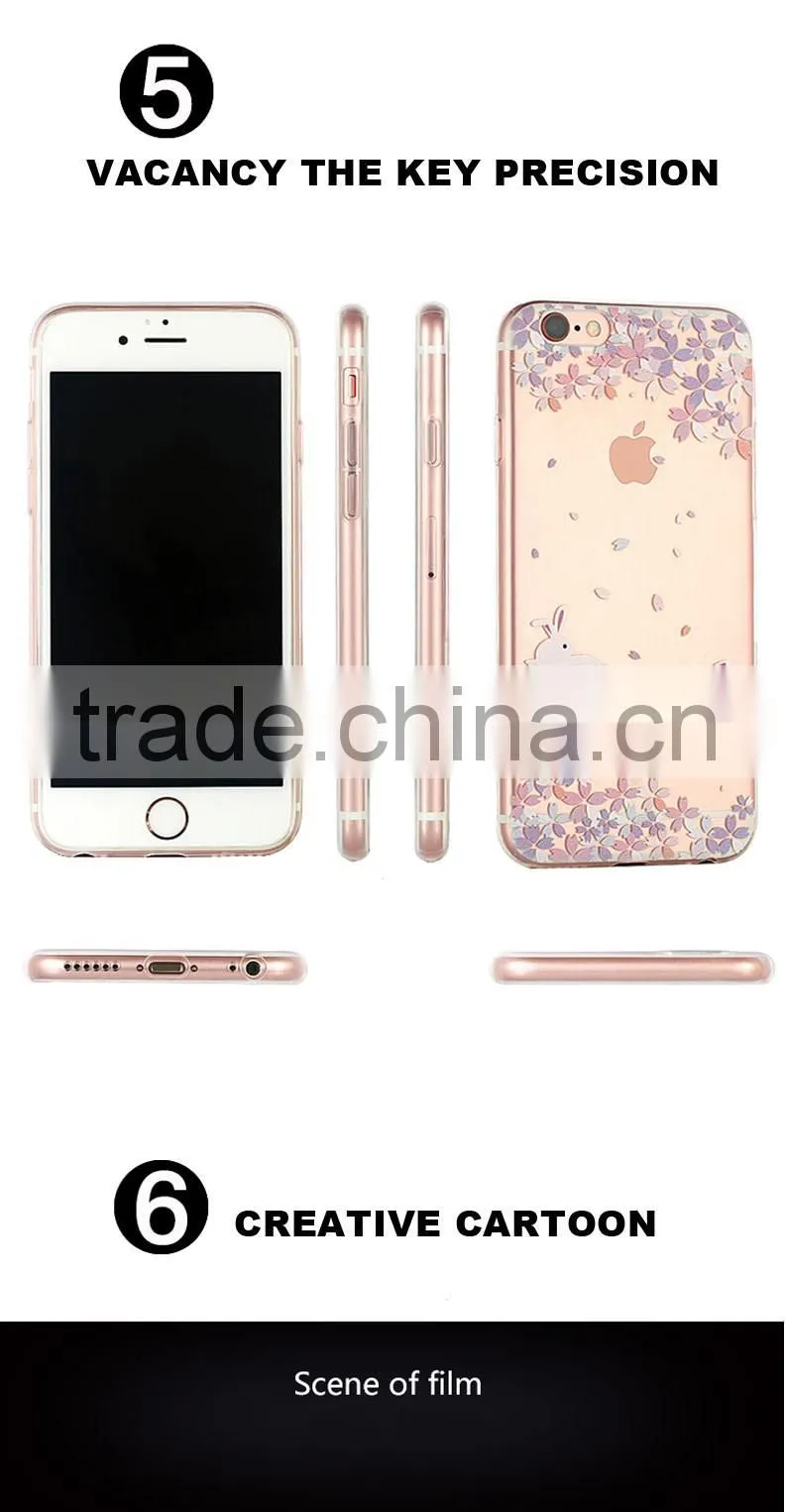 Wholesale hot candy color plastic mobile phone cover case for iphone 6 6s soft silicon 3D print relief designer phone cases