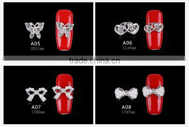 2016 most fashion sliver jewlery set for aluminum alloy nail decoration