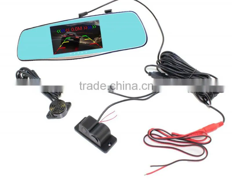 dual lens camera Car Dvr Rearview Mirror Camera 5 inch HD Display with Reversing Parking Sensors Backup Camera user manual