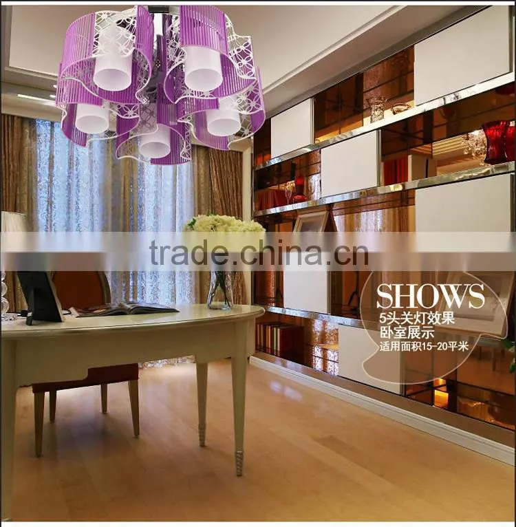 Nice Apperance Fabric Ceiling Lights E27 Base Purple Iron LED Ceiling Lights