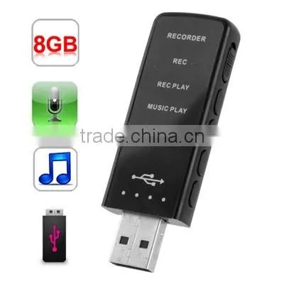 with MP3 Player Function Mini U Disk Style Digital Voice Recorder