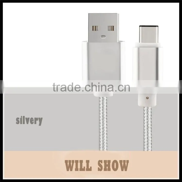 2016 Fashion Type-C to USB2.0 Data and charging sync braided cable