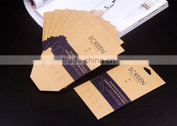 Custom design kraft paper packaging envelope for screen protector with hang hole