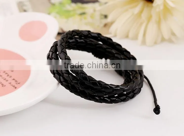 multilayers cheap personalized leather wrap bracelet wholesale