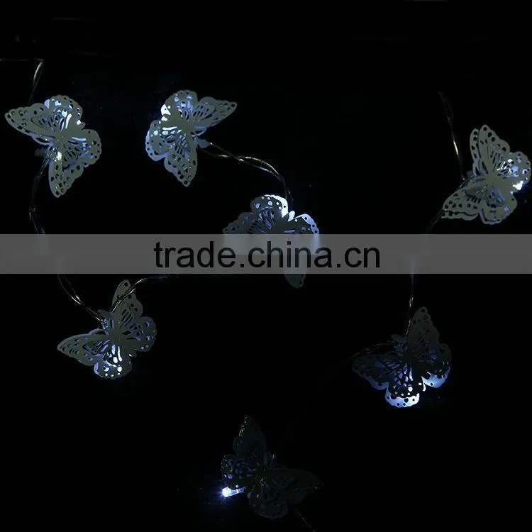 10L white led battery operated christmas light with butterfy
