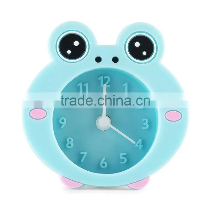 Wholesale creative mini silicone small alarm clock Frogs candy color silicone lazy alarm clock digital alarm clock