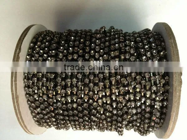 color rhinestone cup chain trimming for wedding decoration