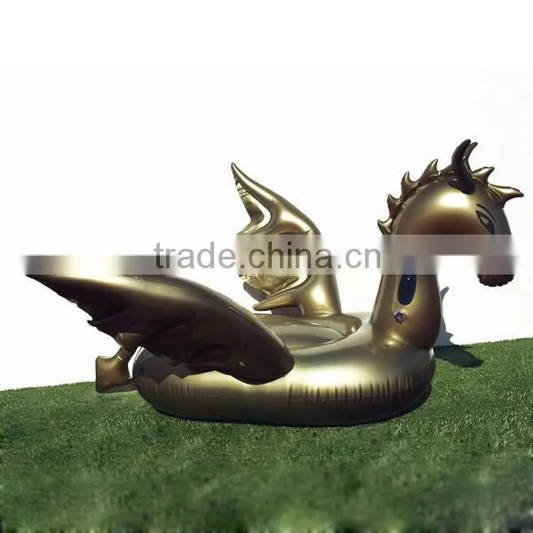 high quality luxurious giant inflatable gold dragon pool float