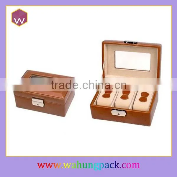 Luxury Blach Pu Leather Watch Gift Box For Carrying Double Watch WH-0569