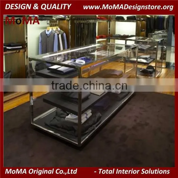 Clothing Display, Garment Display, Metal Frame Glass Display Cabinet