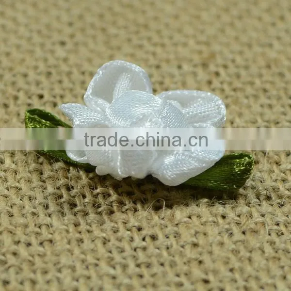 white Ribbon Flower Handmade Rose For Decorative Toys