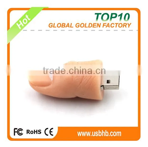 Wholesale mini gift novelty finger shape usb flash drive cartoon thumb usb pen drive