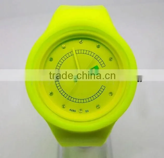 2014 popular silicone band plastic case automatic watches