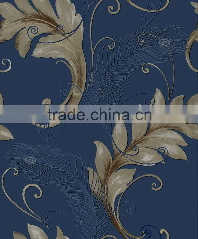 SY081403 glitter wall paper doublue cup pvc wall paper