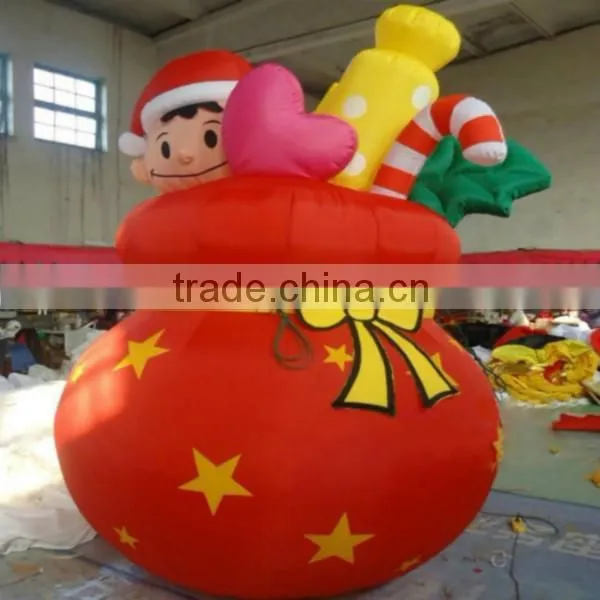 Best selling cheap outdoor inflatable christmas decoration inflatable pocket/car/santa claus and snowman