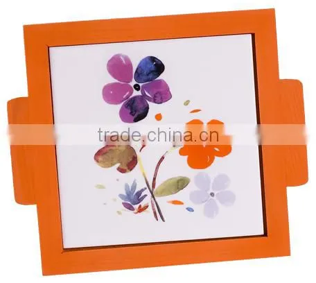 Factory Direct Ceramic Severing Tray with Pink Wooden Frame