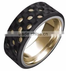 Fashion men jewelry gold ring tungsten carbide ring titanium ring