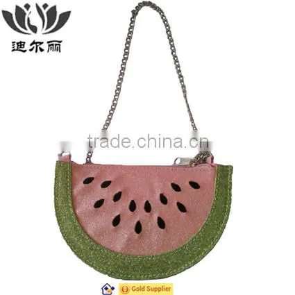 strawberry embroidery design chain strap bag