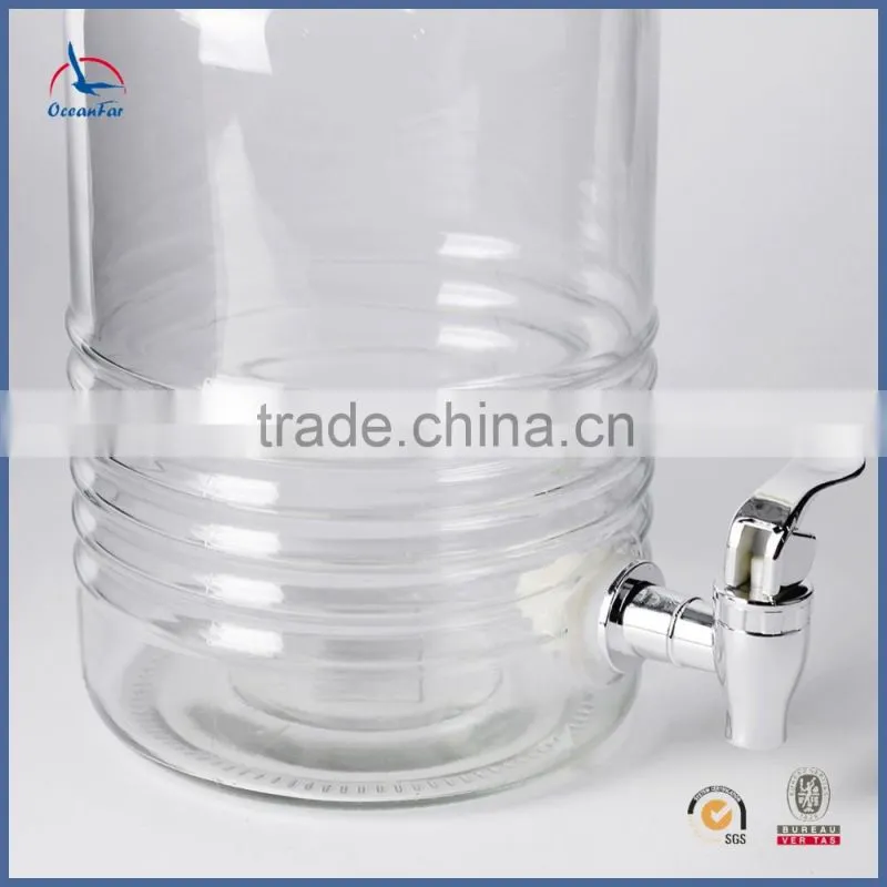 3.7L Glass Drink Beverage Dispenser Water Dispenser with Tap