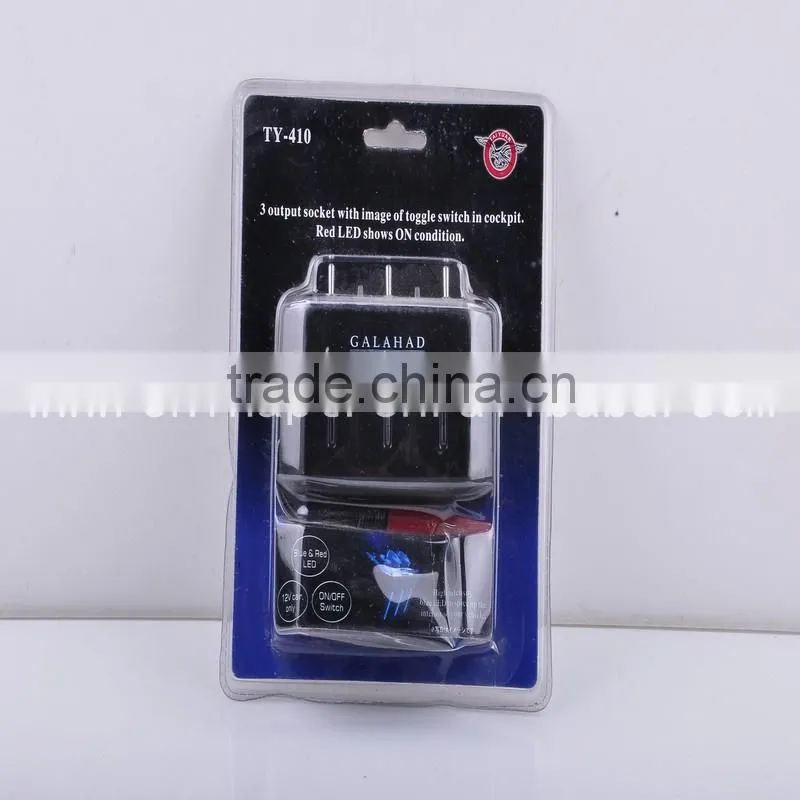 Three Outlets Toggle Switch Car Cigarette Socket