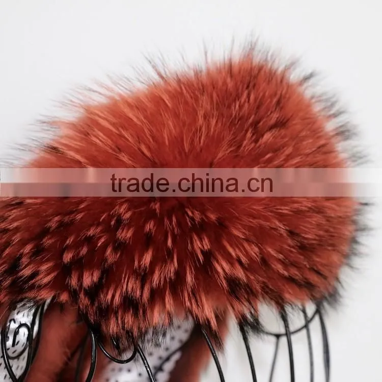 China Real Colored Raccoon Fur Collar Customized