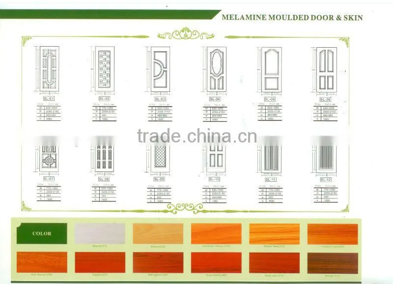 Good quality molded teak HDF door skin TWDS-123