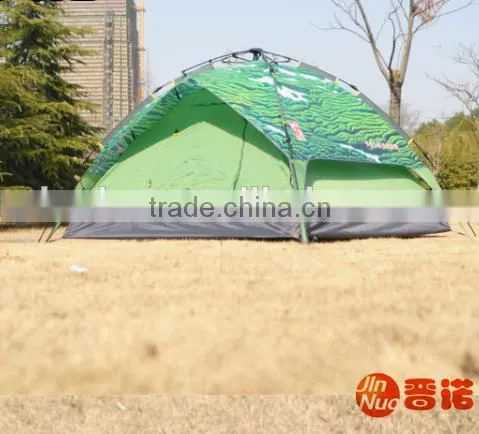 3-4 person Double Layers Fiberglass Pole Camping Tent