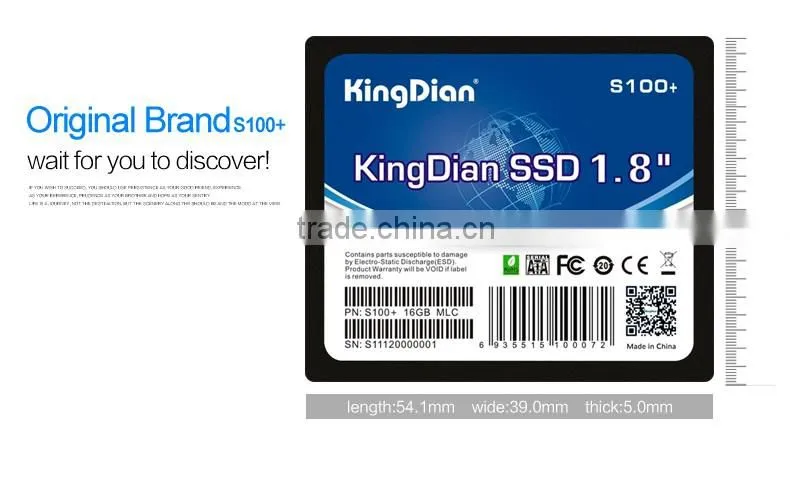 KingDian solid state drive ssd highest speed sata2 1.8inch ssd 16gb hard drive for Desktop and Laptop