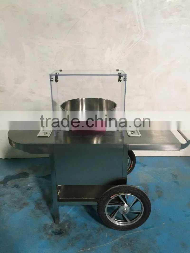 Commercial Customize Stainless Steel Street cotton Candy Cart For Sale