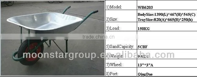 africa market heavy duty steel wheelbarrows WB3800