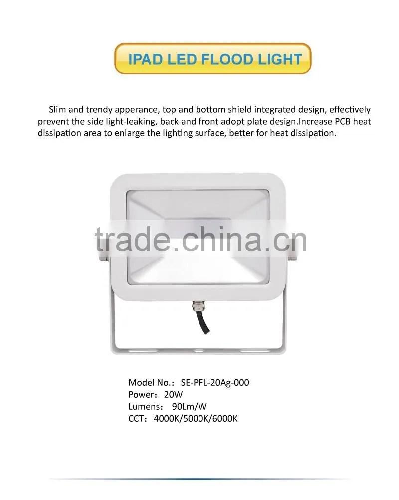 New arrival Super slim led flood light IP65 waterproof outdoor 20w LED project lighting