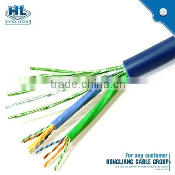 Fluke Test Passed 300m 4 Pair Cat6 utp 24 awg flat network cable with Fire Resistant