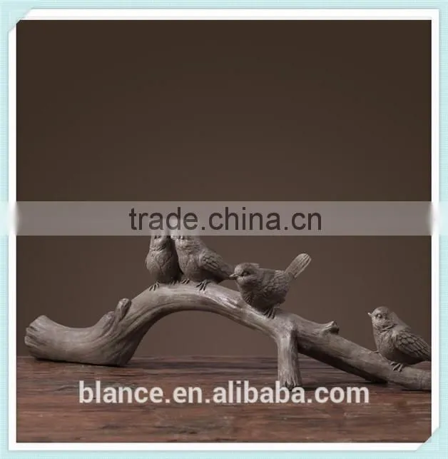 resin vintage bird small decoration resin bird for table decor