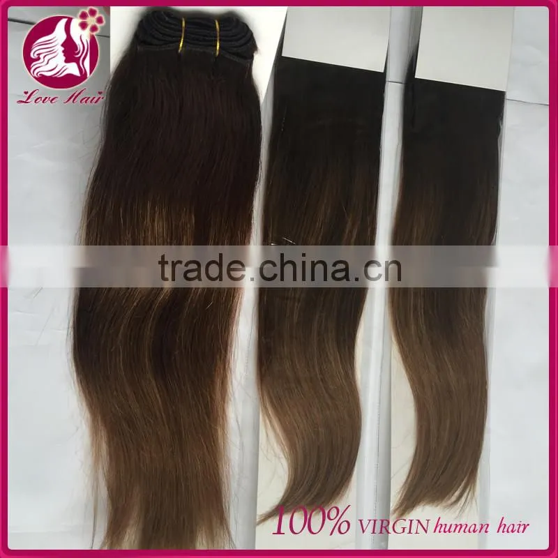 Best quality color 2 color 8 two tone brazilian virgin hair ombre bundles hair weaves