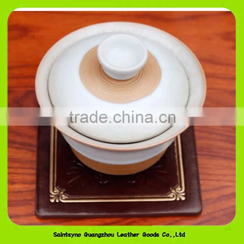 Promotional Gifts Good Quality Custom Cheap Leather Cup Coasters 16029